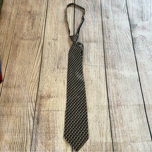 Vintage 90s‎ Windham Pointe Men's 100% Silk Tie Geometric Green Black Retro